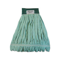 Microfiber Looped-end Wet Mop Head, Large, Green, 12-carton