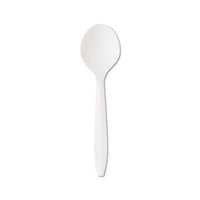 Mediumweight Polystyrene Cutlery, Soup Spoon, White, 1000-carton