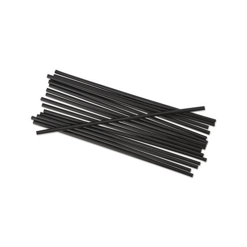 Single-tube Stir-straws, 5 1-4", Black, 1000-pack, 10-carton