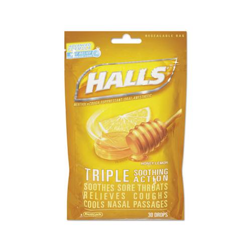 Triple Action Cough Drops, Honey-lemon, 30-bag, 12 Bags-box