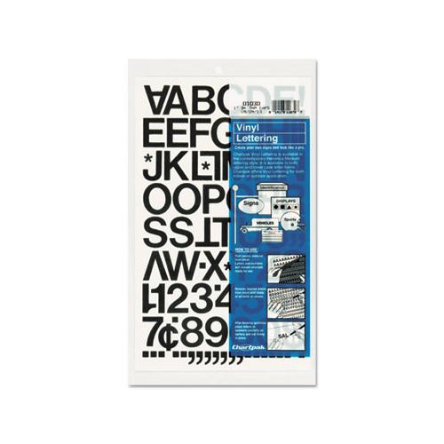 Press-on Vinyl Letters & Numbers, Self Adhesive, Black, 1"h, 88-pack