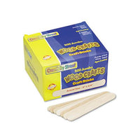 Natural Wood Craft Sticks, Jumbo Size, 6" X 0.75", Wood, Natural, 500-box