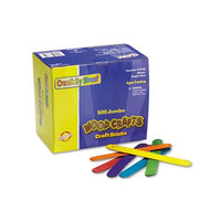 Colored Wood Craft Sticks, Jumbo, 6" X 0.75", Wood, Assorted, 500-box