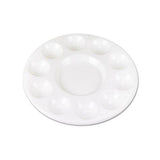 Round Plastic Paint Trays For Classroom, White, 10-pack