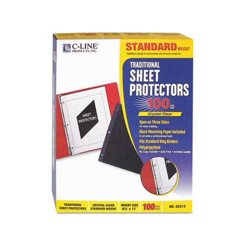 Traditional Polypropylene Sheet Protectors, Standard Weight, 11 X 8 1-2, 100-bx
