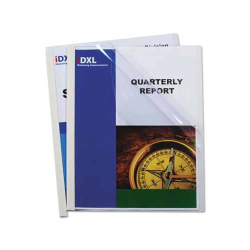 Report Covers With Binding Bars, Vinyl, Clear, 1-8" Capacity, 50-box