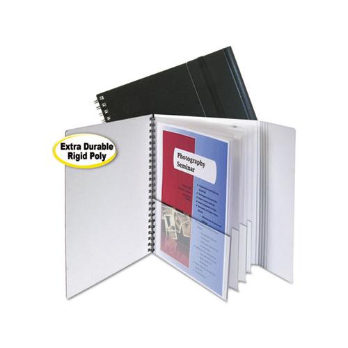 Eight-pocket Portfolio With Security Flap, Polypropylene, 8 1-2 X 11, Black