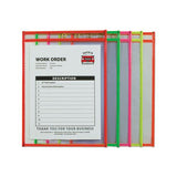 Stitched Shop Ticket Holders, Neon, Assorted 5 Colors, 75", 9 X 12, 10-pack