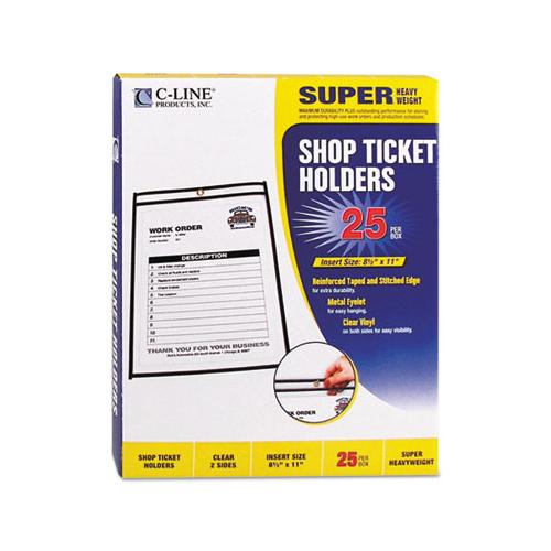 Shop Ticket Holders, Stitched, Both Sides Clear, 50 Sheets, 8 1-2 X 11, 25-box