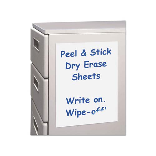 Peel And Stick Dry Erase Sheets, 8 1-2 X 11, White, 25 Sheets-box