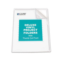 Deluxe Vinyl Project Folders, Letter Size, Clear, 50-box