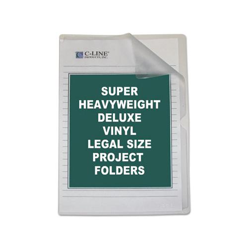 Deluxe Vinyl Project Folders, Legal Size, Clear, 50-box