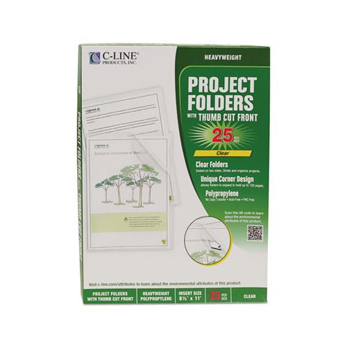 Specialty Project Folders, Letter Size, Clear, 25-box