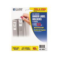 Self-adhesive Ring Binder Label Holders, Top Load, 2 1-4 X 3 5-8, Clear, 12-pack