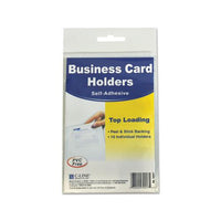 Self-adhesive Business Card Holders, Top Load, 2 X 3 1-2, Clear, 10-pack