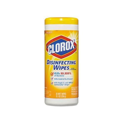 Disinfecting Wipes, 7 X 8, Crisp Lemon, 35-canister, 12-carton