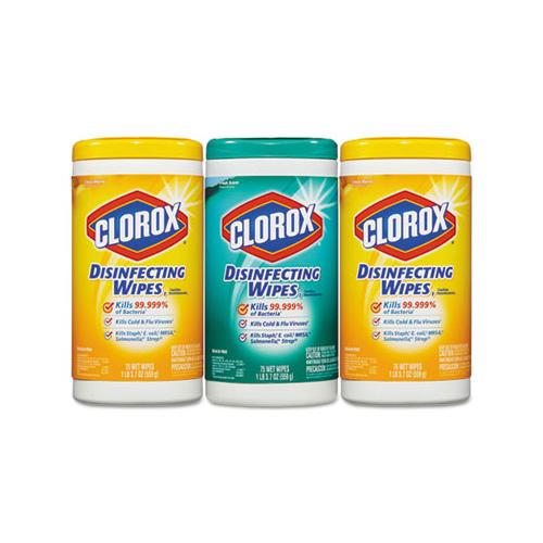 Disinfecting Wipes, 7 X 8, Fresh Scent-citrus Blend, 75-canister, 3-pk