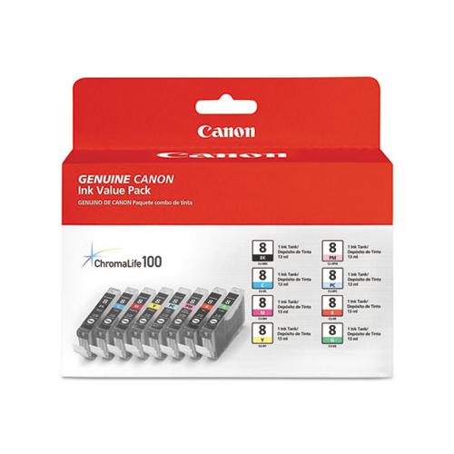 0620b015 (cli-8) Chromalife100+ Ink, Assorted, 8-pk