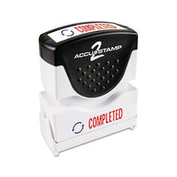 Pre-inked Shutter Stamp, Red-blue, Completed, 1 5-8 X 1-2