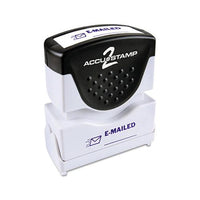 Pre-inked Shutter Stamp, Blue, Emailed, 1 5-8 X 1-2