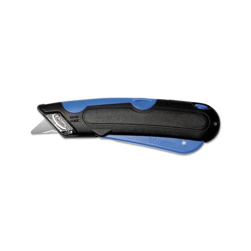 Easycut Cutter Knife W-self-retracting Safety-tipped Blade, Black-blue