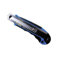 Heavy-duty Snap Blade Utility Knife, Four 8-point Blades, Retractable, Blue