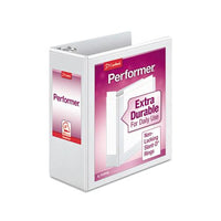 Performer Clearvue Slant-d Ring Binder, 3 Rings, 4" Capacity, 11 X 8.5, White