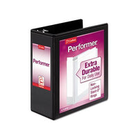 Performer Clearvue Slant-d Ring Binder, 3 Rings, 4" Capacity, 11 X 8.5, Black