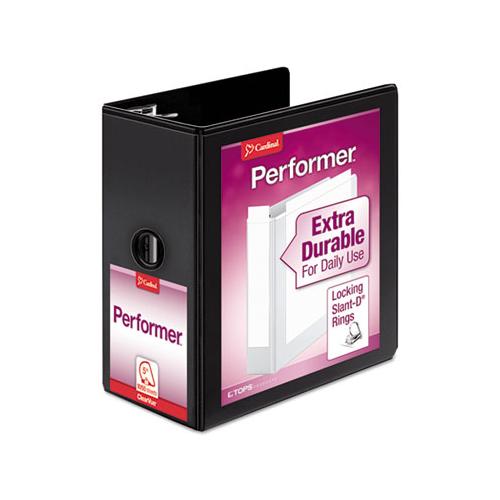Performer Clearvue Slant-d Ring Binder, 3 Rings, 5" Capacity, 11 X 8.5, Black