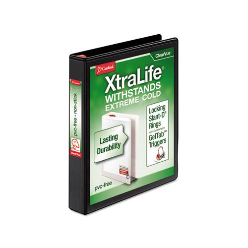 Xtralife Clearvue Non-stick Locking Slant-d Ring Binder, 3 Rings, 1" Capacity, 11 X 8.5, Black