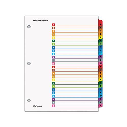 Onestep Printable Table Of Contents And Dividers, 26-tab, A To Z, 11 X 8.5, White, 1 Set