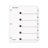 Onestep Printable Table Of Contents And Dividers, 5-tab, 1 To 5, 11 X 8.5, White, 1 Set