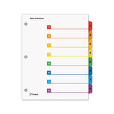 Onestep Printable Table Of Contents And Dividers, 8-tab, 1 To 8, 11 X 8.5, White, 1 Set