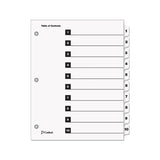Onestep Printable Table Of Contents And Dividers, 10-tab, 1 To 10, 11 X 8.5, White, 1 Set