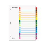 Onestep Printable Table Of Contents And Dividers, 15-tab, 1 To 15, 11 X 8.5, White, 1 Set