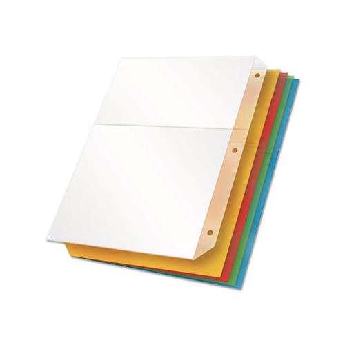 Poly Ring Binder Pockets, 11 X 8 1-2, Assorted Colors, 5-pack