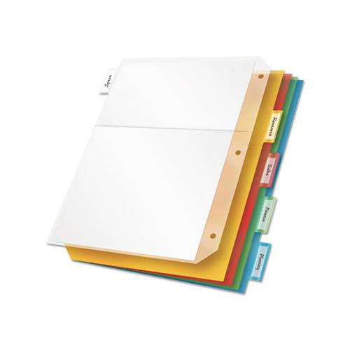 Poly Ring Binder Pockets, 11 X 8 1-2, Letter, Assorted Colors, 5-pack