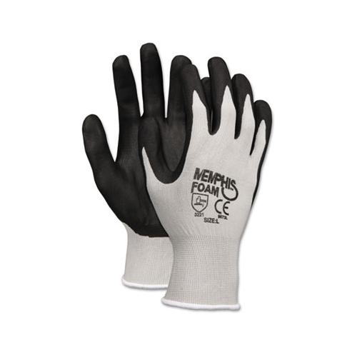 Economy Foam Nitrile Gloves, Large, Gray-black, 12 Pairs