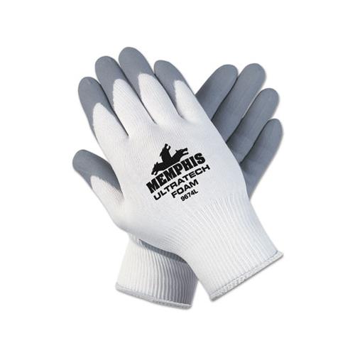 Ultra Tech Foam Seamless Nylon Knit Gloves, X-large, White-gray, Dozen