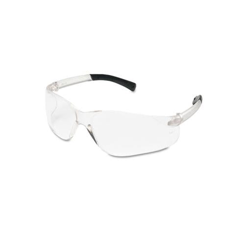 Bearkat Safety Glasses, Wraparound, Black Frame-clear Lens