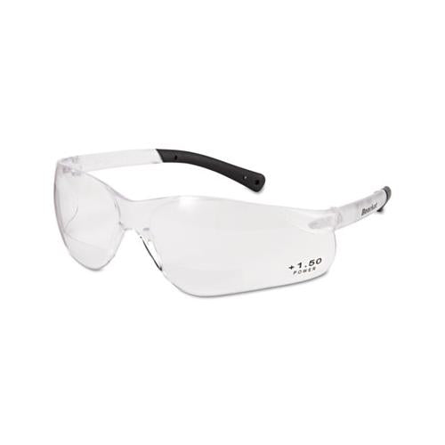 Bearkat Magnifier Safety Glasses, Clear Frame, Clear Lens