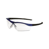 Dallas Wraparound Safety Glasses, Metallic Blue Frame, Clear Antifog Lens