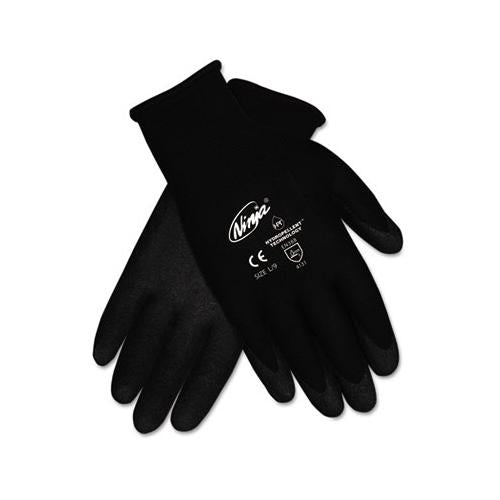 Ninja Hpt Pvc Coated Nylon Gloves, Large, Black, Pair