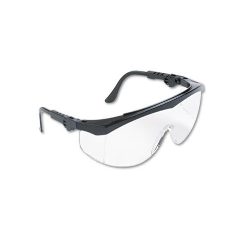 Tomahawk Wraparound Safety Glasses, Black Nylon Frame, Clear Lens, 12-box