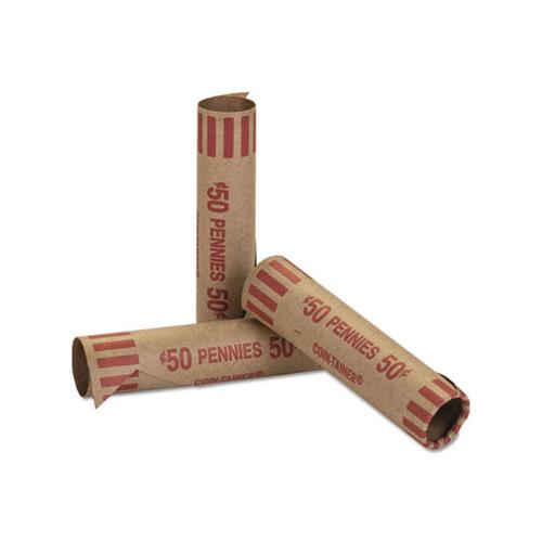 Preformed Tubular Coin Wrappers, Pennies, $.50, 1000 Wrappers-box