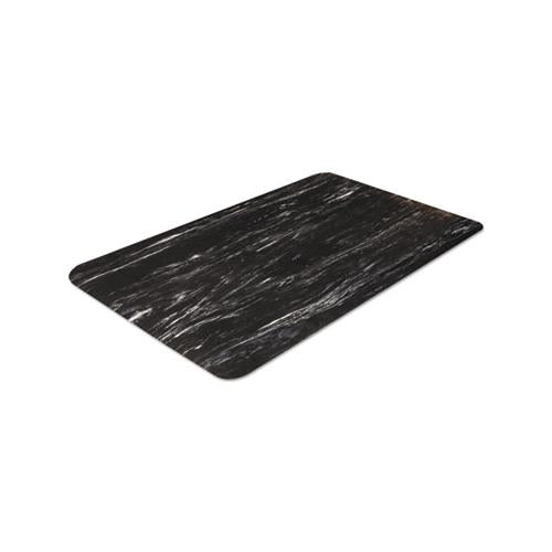 Cushion-step Surface Mat, 24 X 36, Marbleized Rubber, Black