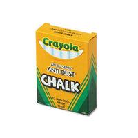 Nontoxic Anti-dust Chalk, White, 12 Sticks-box