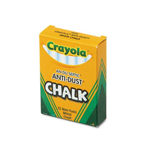 Nontoxic Anti-dust Chalk, White, 12 Sticks-box