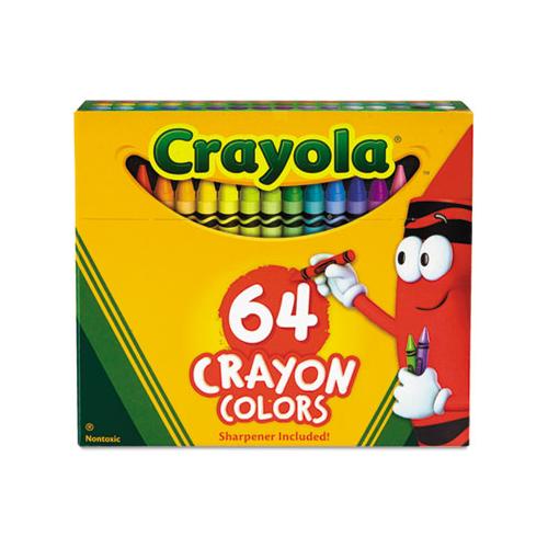 Classic Color Crayons In Flip-top Pack With Sharpener, 64 Colors