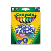 Ultra-clean Washable Crayons, Large, 8 Colors-box